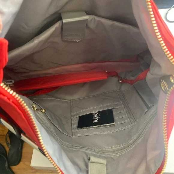 Baggallini Red Shoulder Bag with Gold Hardware - Picture 3 of 4